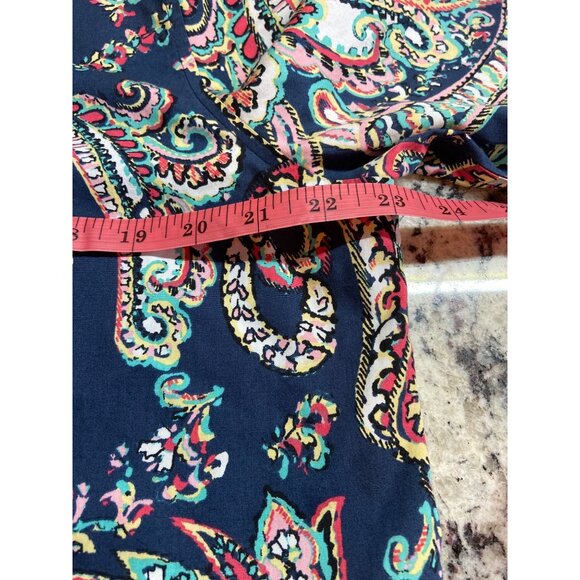 Chicos Womens Shirt Small Multicolor No-Iron Cotton Paisley Button-Up Boho Retro - Picture 11 of 11